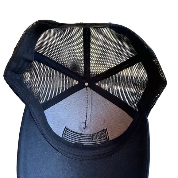 American Flag Hat Mesh Back Ball Cap Dad Retro 5 Panel Black Out Patriotic Y2K - Picture 3 of 4